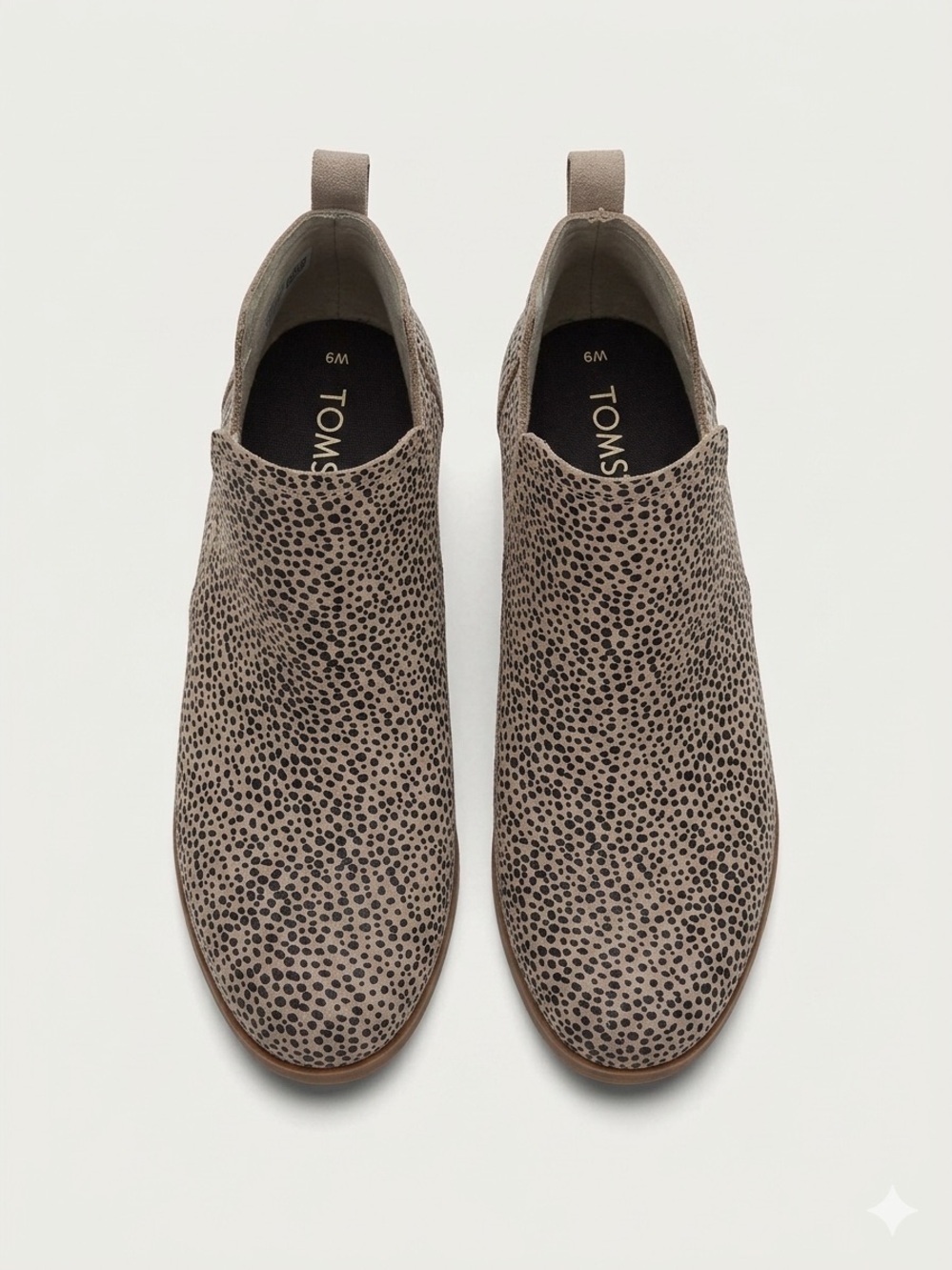 Toms Taupe & Black Cheetah-Print Slip-On Booties